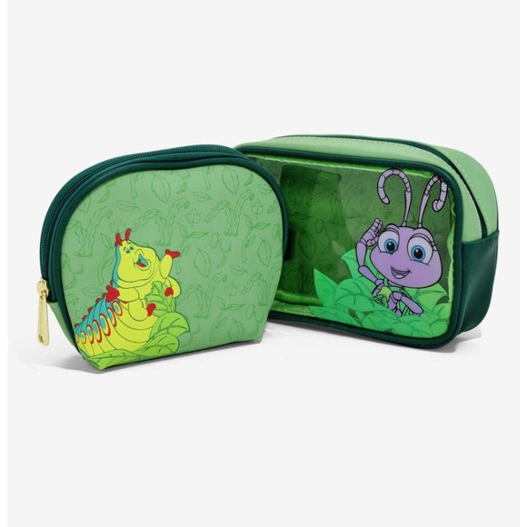 Disney Handbags - Disney Pixar A Bug's Life Green Cosmetic Bag Set *RARE* RETIRED* NWT